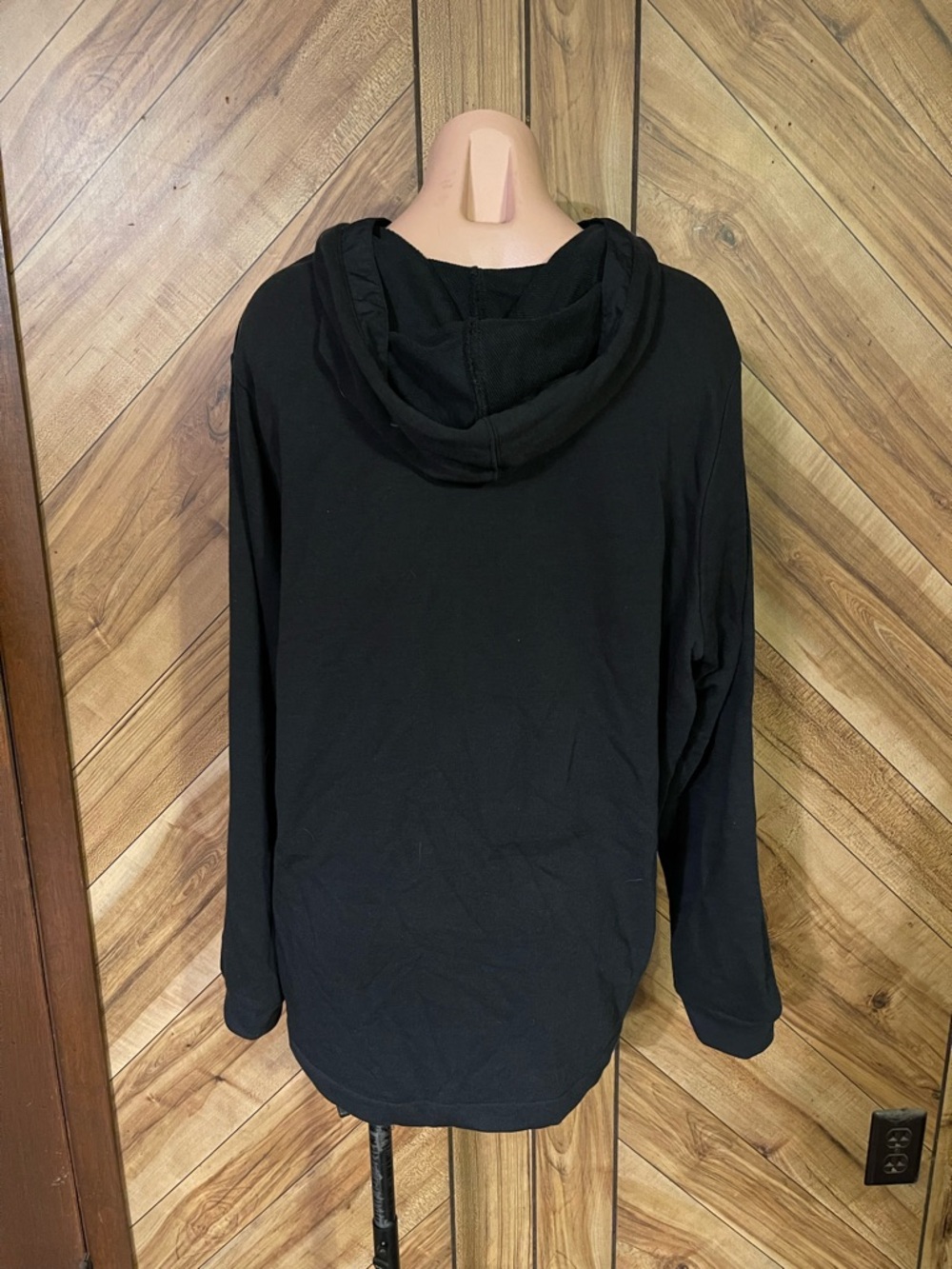 Adidas Women’s 2X Black Henley Snap Hoodie Long Sleeve Sweatshirt Pullover - Picture 6 of 10